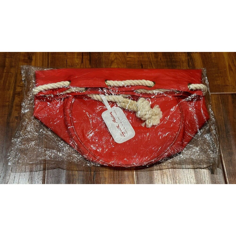 Vintage 1980’s Elizabeth Arden Cosmetic Makeup Rope Drawstring Bucket Bag - New!